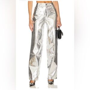 AFRM Marshall Pants in Metallic Silver